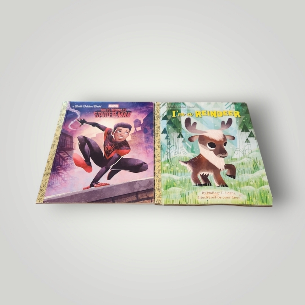 A little Golden book I'm a Reindeer and marvel miles morales spider-man